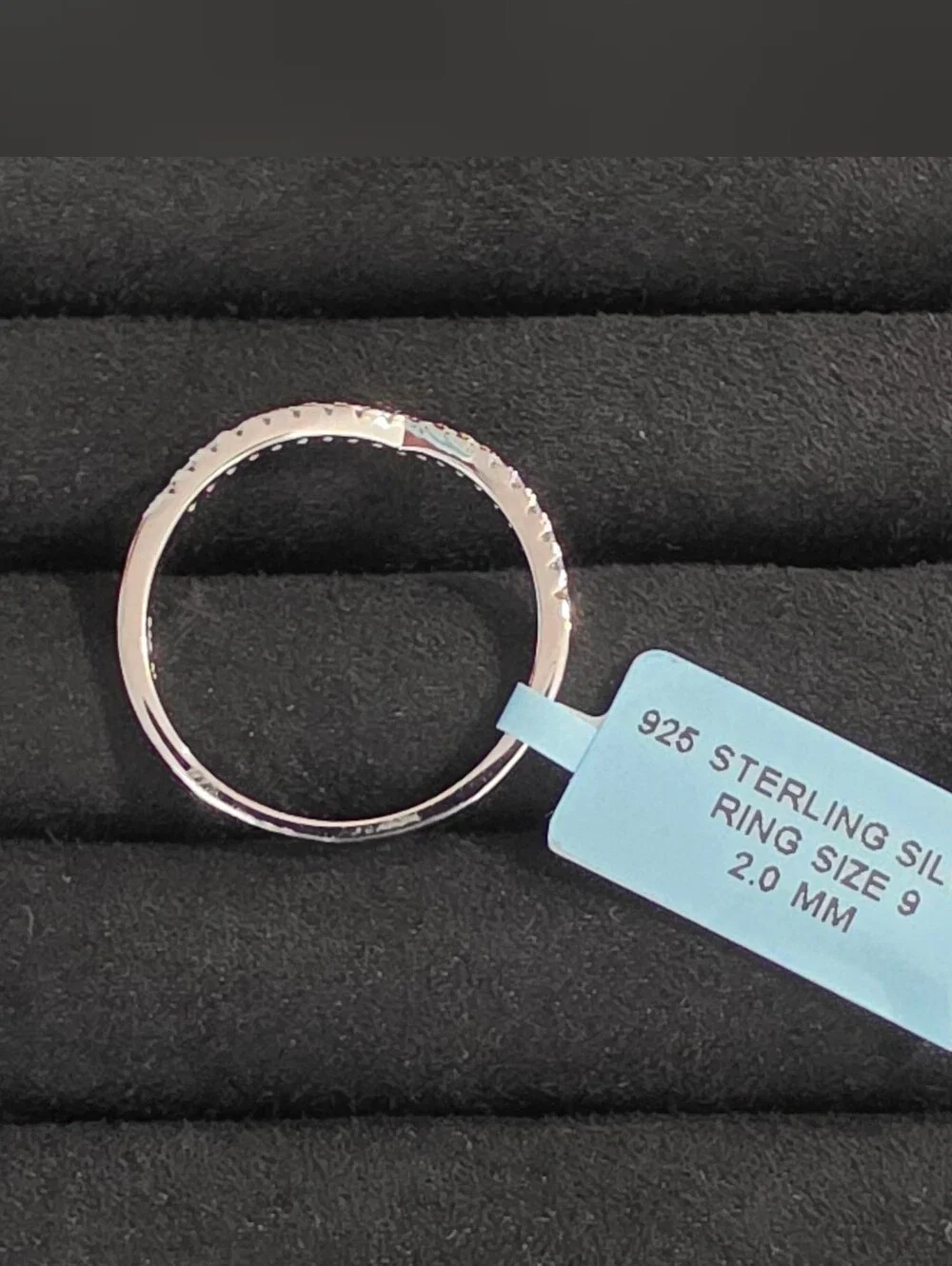 V-shaped Moissanite Ring - Size 9